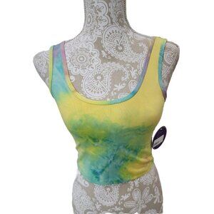 Suzzi Small Cropped Tank Multi Colored Tie Dyed Top NWT Small